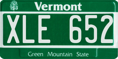 VT license plate XLE652