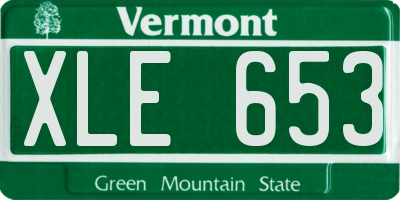 VT license plate XLE653