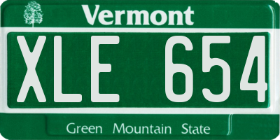 VT license plate XLE654