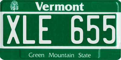 VT license plate XLE655