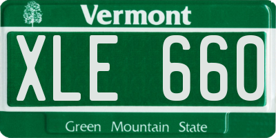 VT license plate XLE660