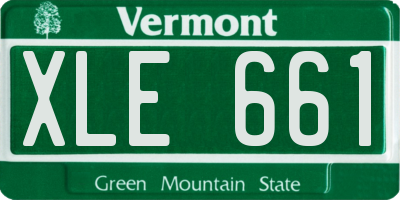 VT license plate XLE661