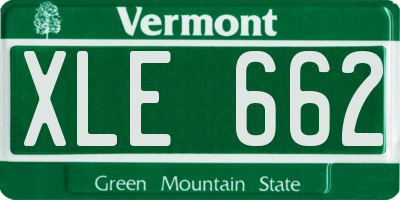 VT license plate XLE662