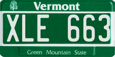 VT license plate XLE663