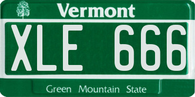 VT license plate XLE666