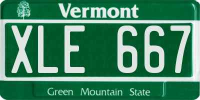 VT license plate XLE667