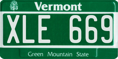 VT license plate XLE669