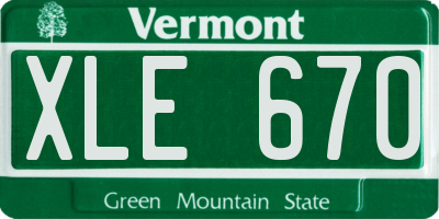 VT license plate XLE670