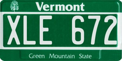 VT license plate XLE672