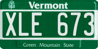 VT license plate XLE673