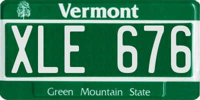 VT license plate XLE676
