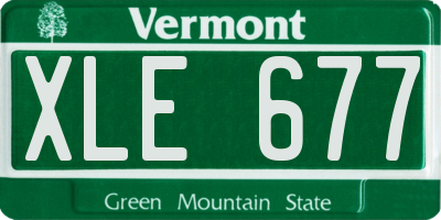 VT license plate XLE677