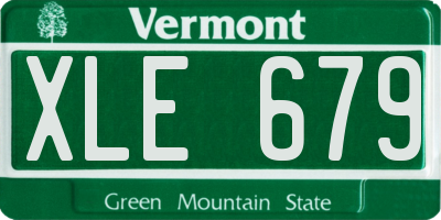 VT license plate XLE679