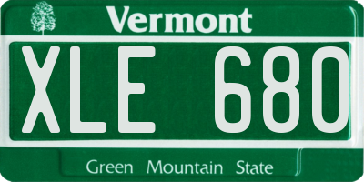 VT license plate XLE680