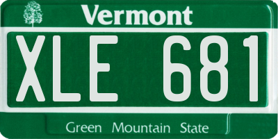 VT license plate XLE681