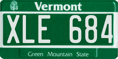 VT license plate XLE684