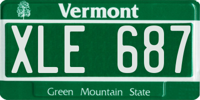 VT license plate XLE687