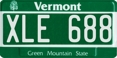 VT license plate XLE688