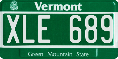 VT license plate XLE689