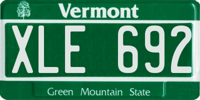 VT license plate XLE692