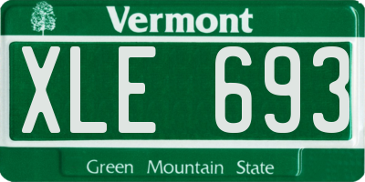 VT license plate XLE693