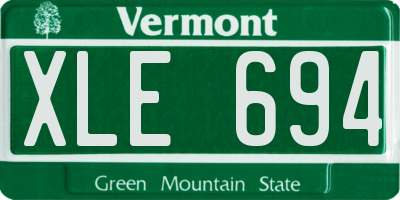VT license plate XLE694