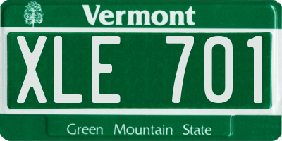 VT license plate XLE701