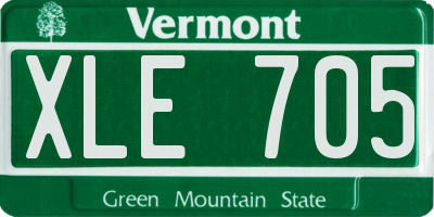 VT license plate XLE705