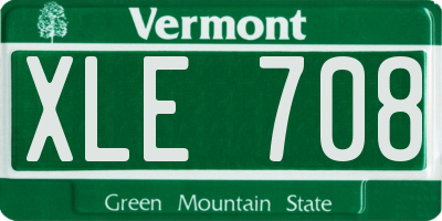 VT license plate XLE708