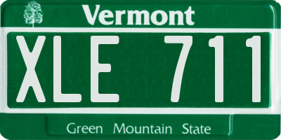 VT license plate XLE711