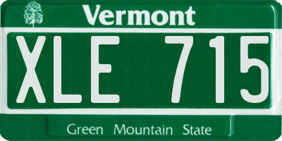 VT license plate XLE715