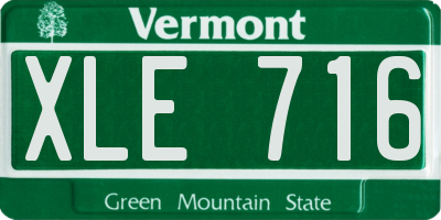 VT license plate XLE716