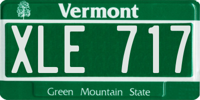 VT license plate XLE717