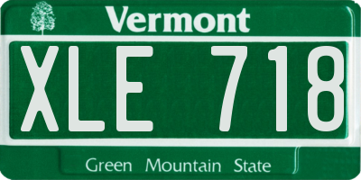 VT license plate XLE718