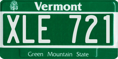 VT license plate XLE721