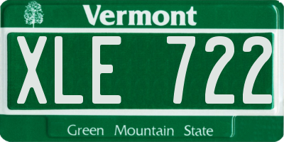 VT license plate XLE722