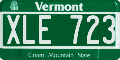 VT license plate XLE723
