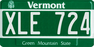 VT license plate XLE724