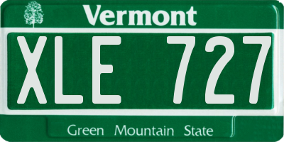 VT license plate XLE727