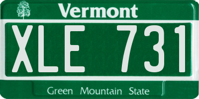 VT license plate XLE731