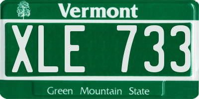 VT license plate XLE733