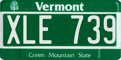 VT license plate XLE739