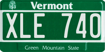 VT license plate XLE740