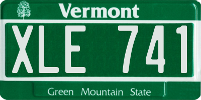 VT license plate XLE741