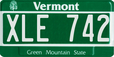 VT license plate XLE742