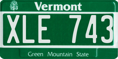 VT license plate XLE743