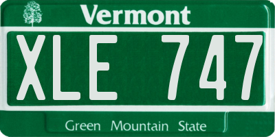VT license plate XLE747