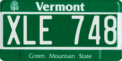 VT license plate XLE748