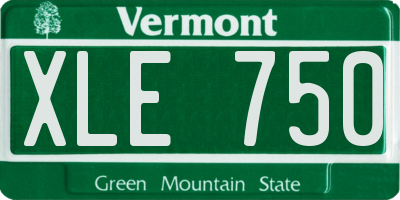 VT license plate XLE750