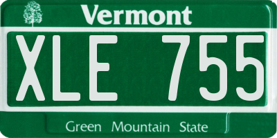 VT license plate XLE755